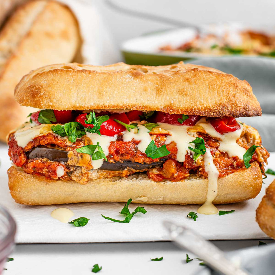 Spicy Fresno Chili Eggplant Parmigiana