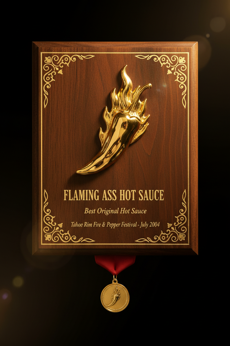 Flaming Ass Wood Plaque